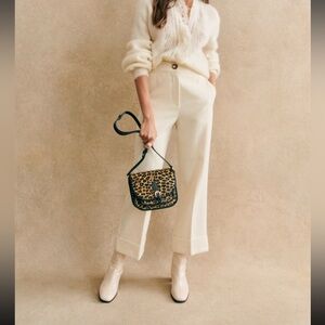 Sezane Damon wool blend Trousers - Ecru Size 2